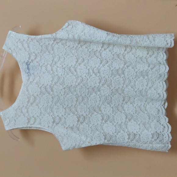 Karen Scott Lace Sleeveless Top With Scalloped Hem Size L - Picture 1 of 7